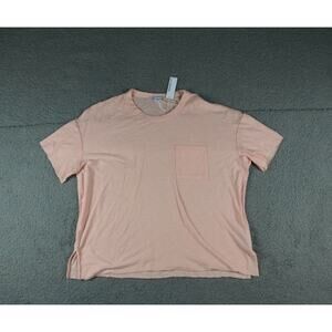 New Standard James Perse Shirt S Orange Crew Neck Pocket Cotton Oversize T Shirt